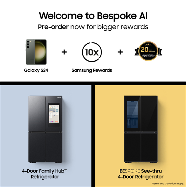 Samsung introduces Bespoke AI 4Door Family Hub and SeeThru
